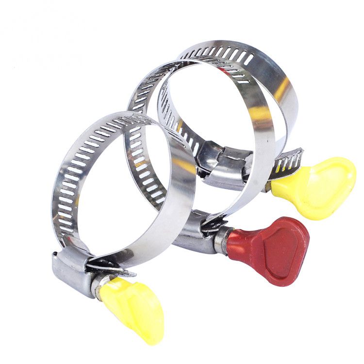 Ochoos 6 pc/lot Homebrew Pipe Clamp Fit 6mm O.D ~ 29mm O.D Tube Plastic Handle Stainless Steel butterfly Hose Clamp Size: 18-29mm 
