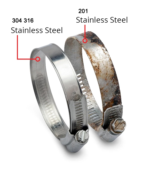 Stainless Steel 304 316 Worm Gear Hose Clamp Size Top quality Hydraulic Pipe ClampHose Clamp