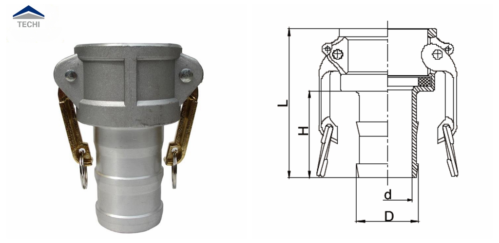Aluminium Camlock Coupling C Top quality Hydraulic Pipe ClampHose ClampCamlock Coupling