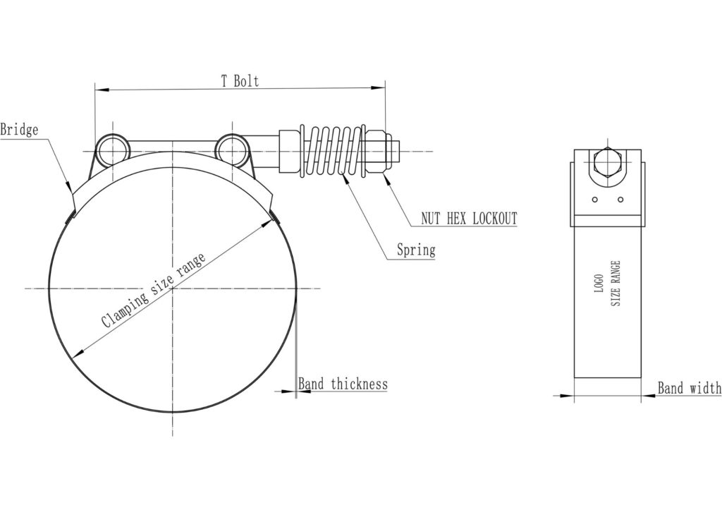 SpringLoaded TBolt Clamp Top quality Hydraulic Pipe ClampHose