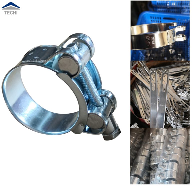 AISI304 Single Bolt Hose Clamp 4447mm Top quality Hydraulic Pipe